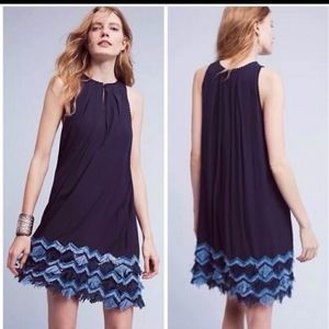 Anthropologie Maeve Navy Sleeveless Swing Dress